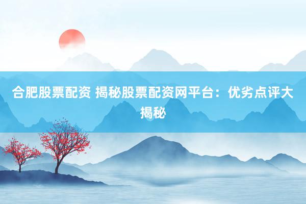 合肥股票配资 揭秘股票配资网平台：优劣点评大揭秘