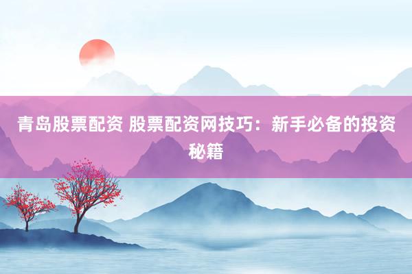 青岛股票配资 股票配资网技巧：新手必备的投资秘籍